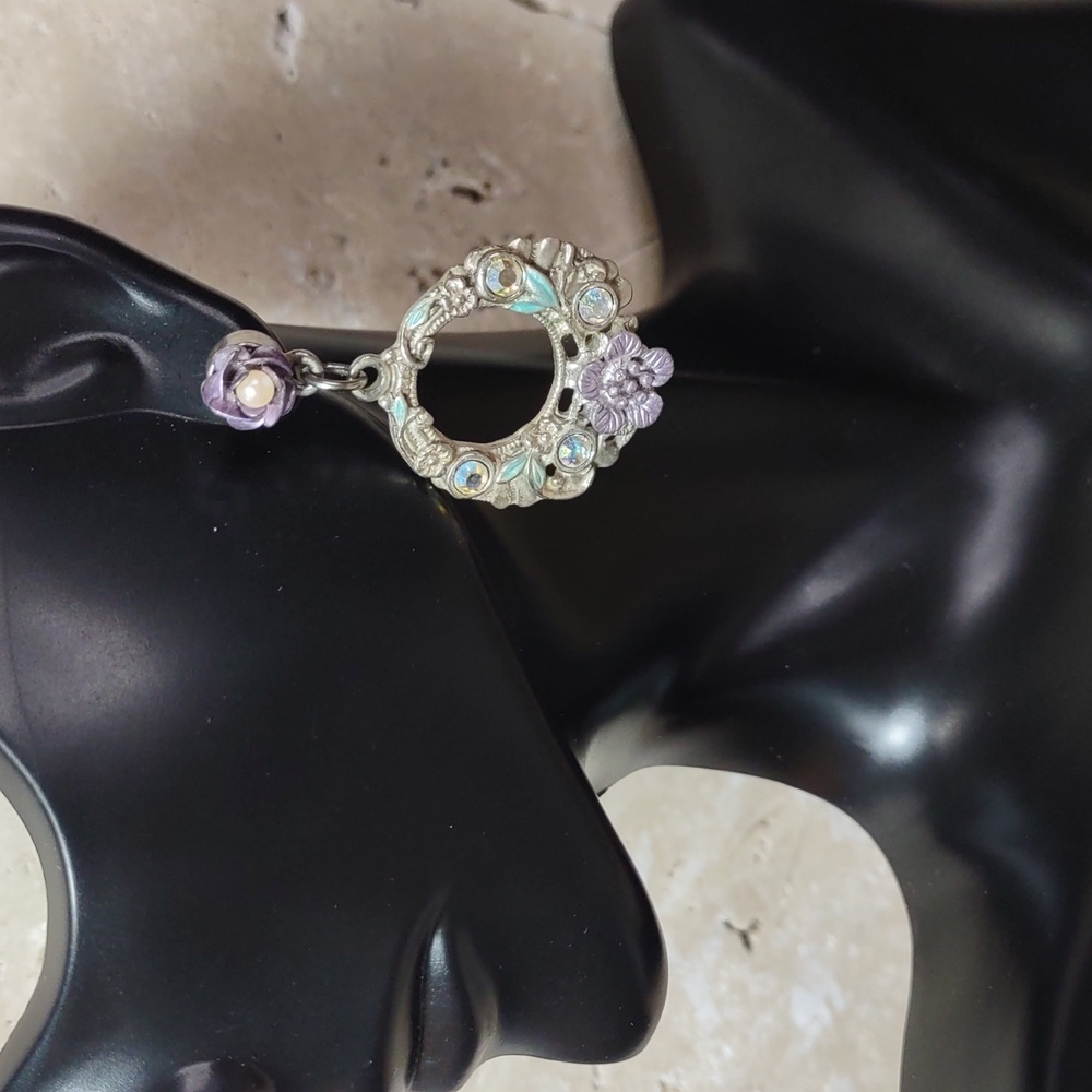 Floral Circle Drop Earrings